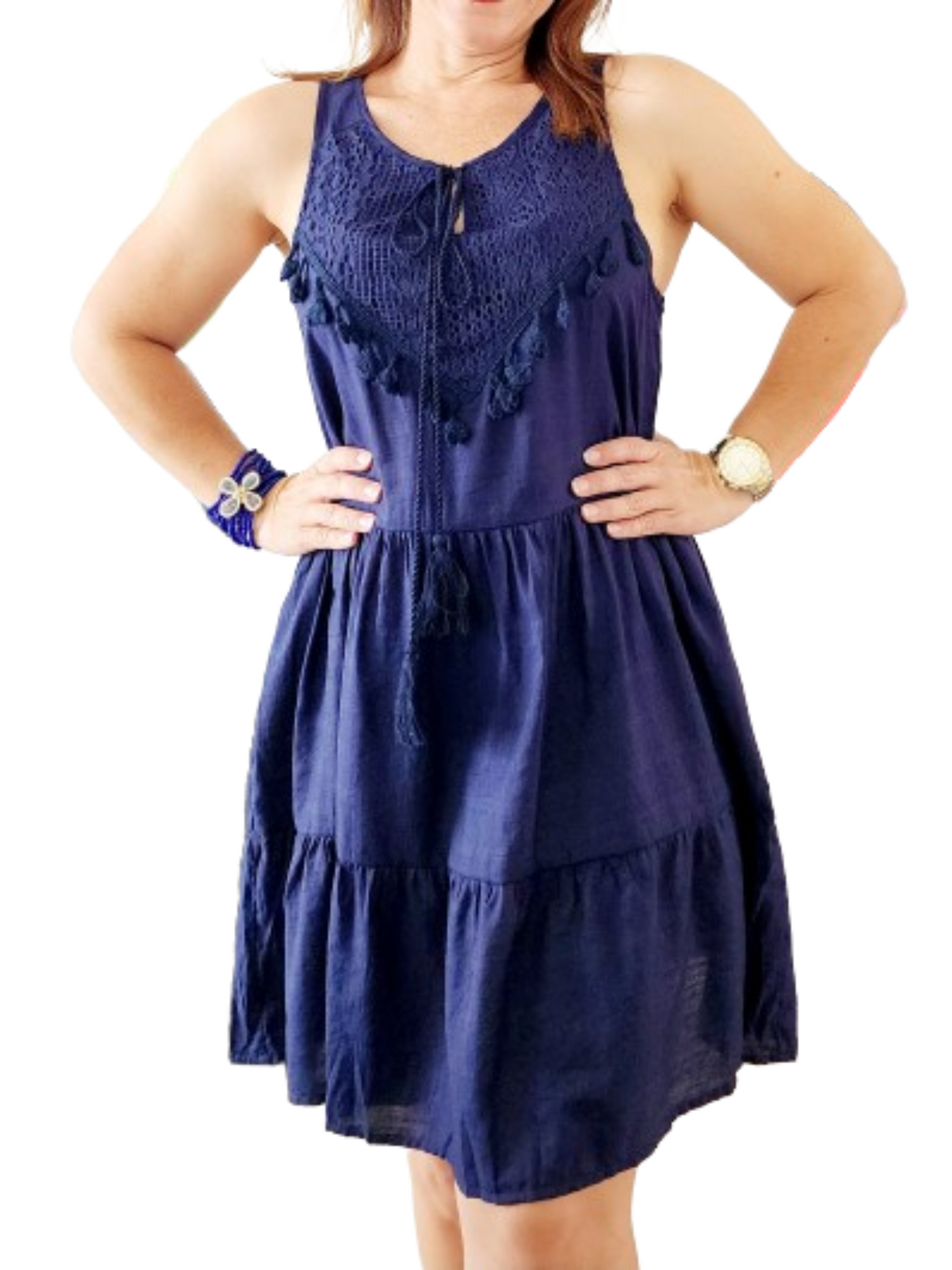 Boho Navy Dress
