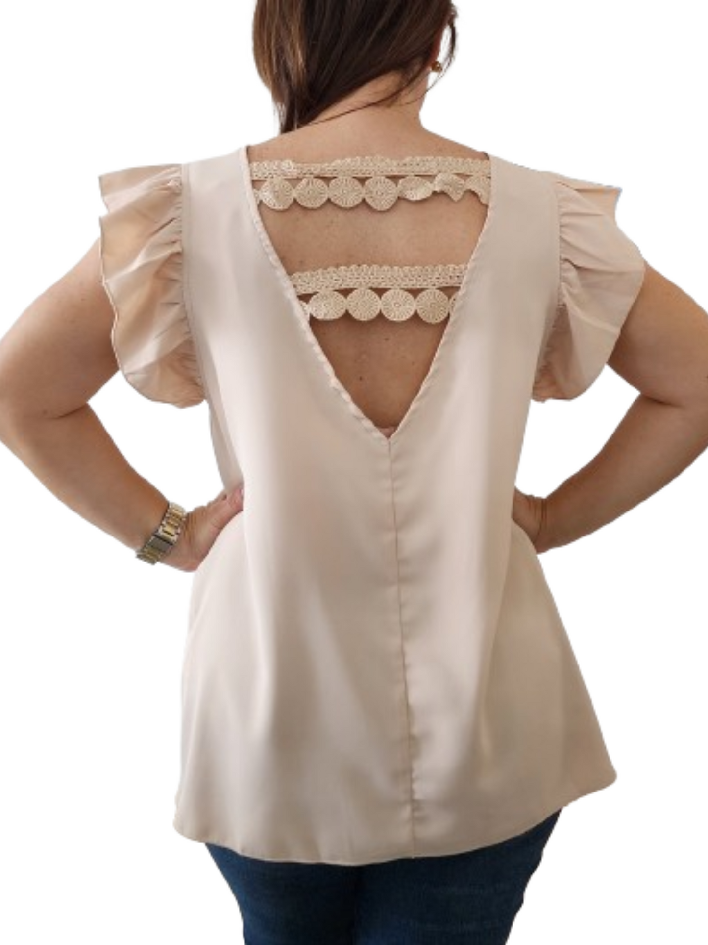 Cream V-neck