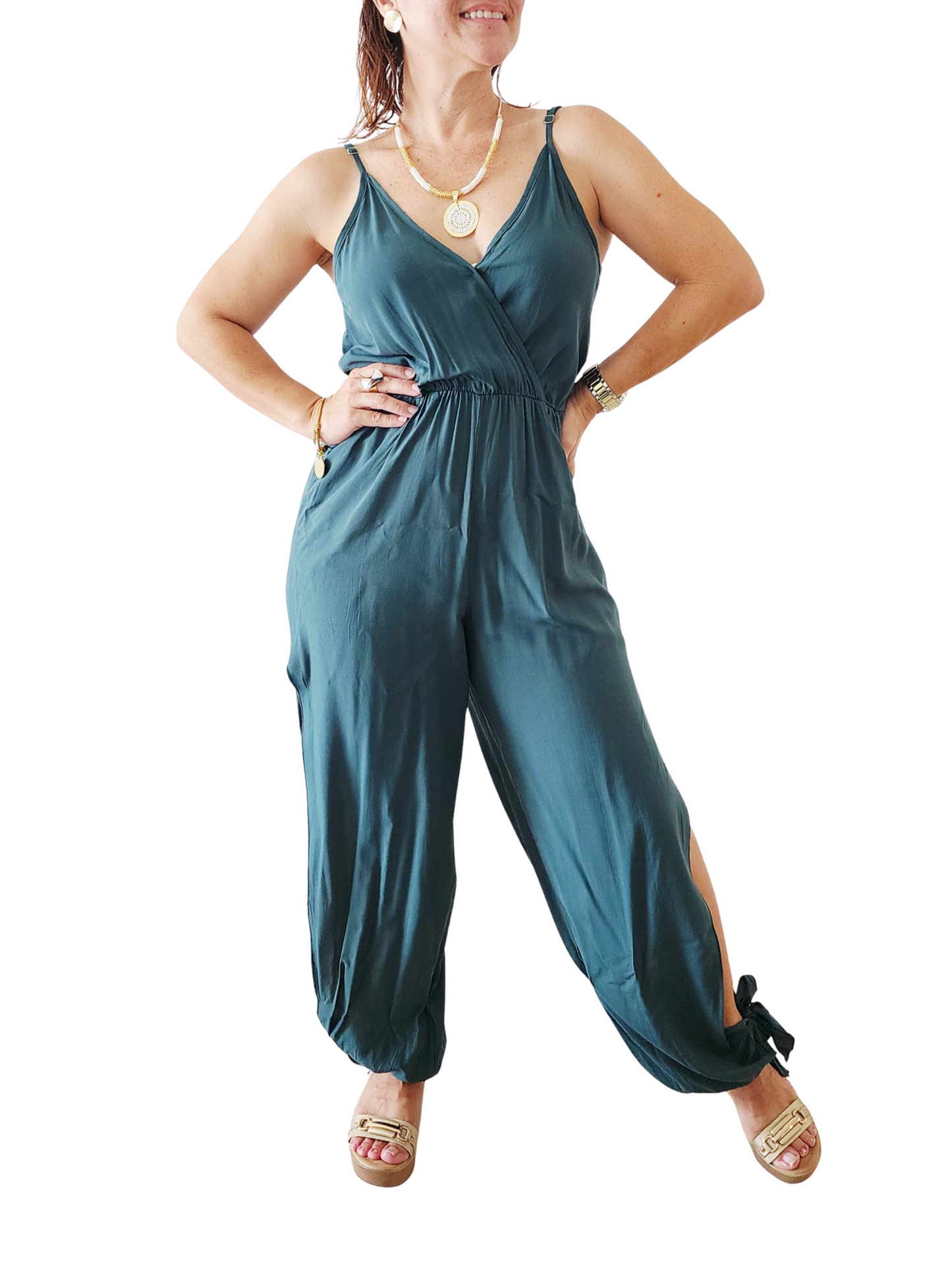 Jumpsuit Olivo “Elegancia Atada” 🌿