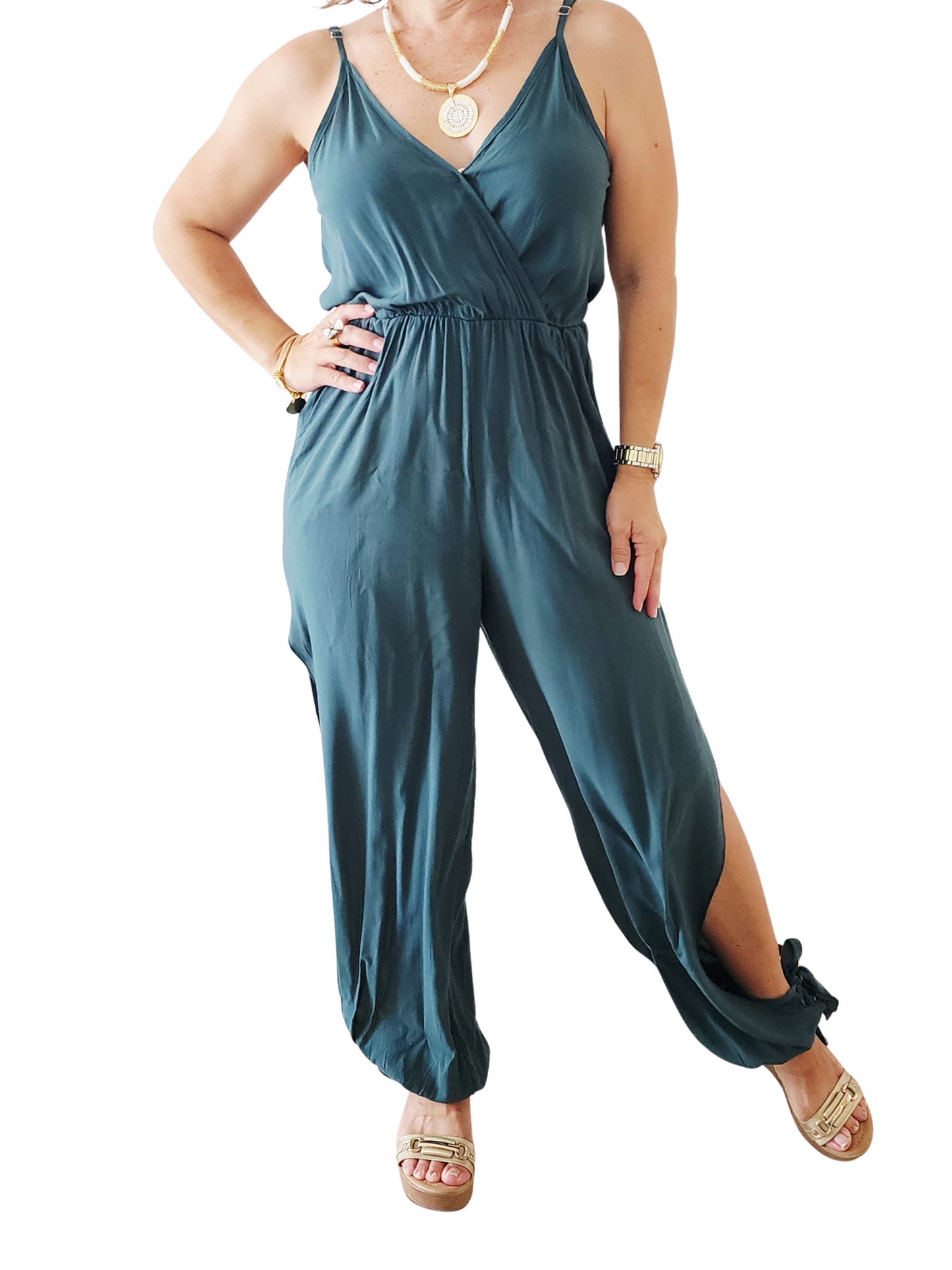 Jumpsuit Olivo “Elegancia Atada” 🌿