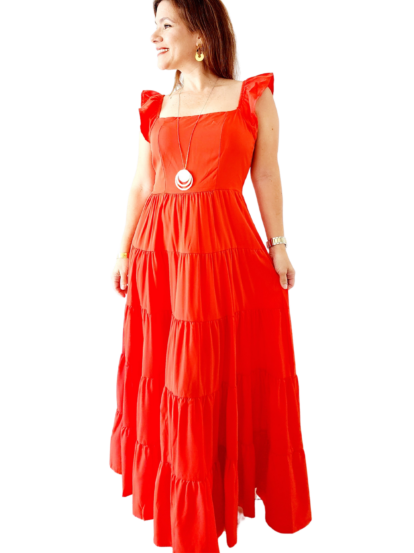 Maxi Dress Rojo con Vuelo - Elegancia y Comodidad ❤️