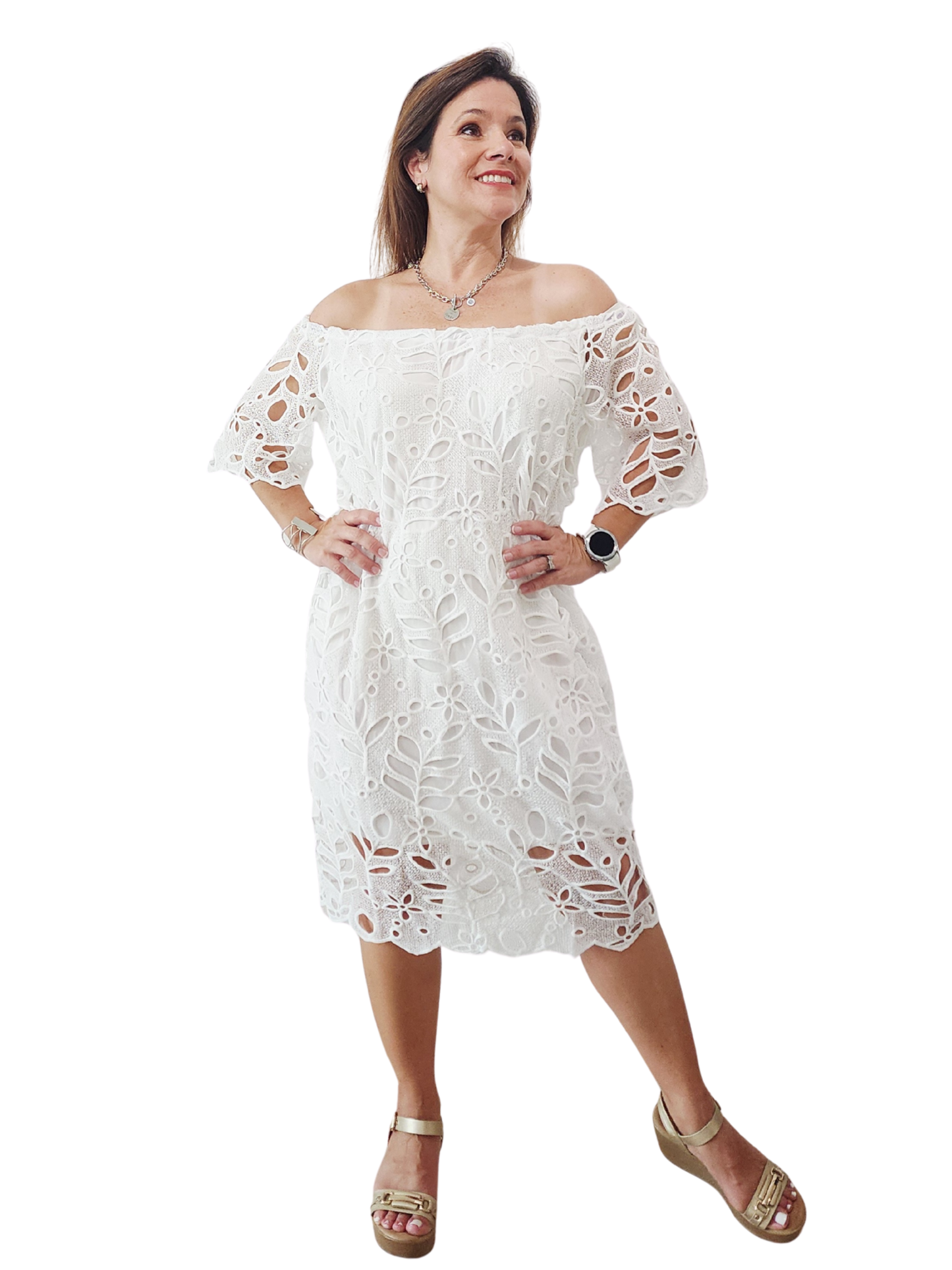 🤍Vestido Luz Serena – Off Shoulder Blanco