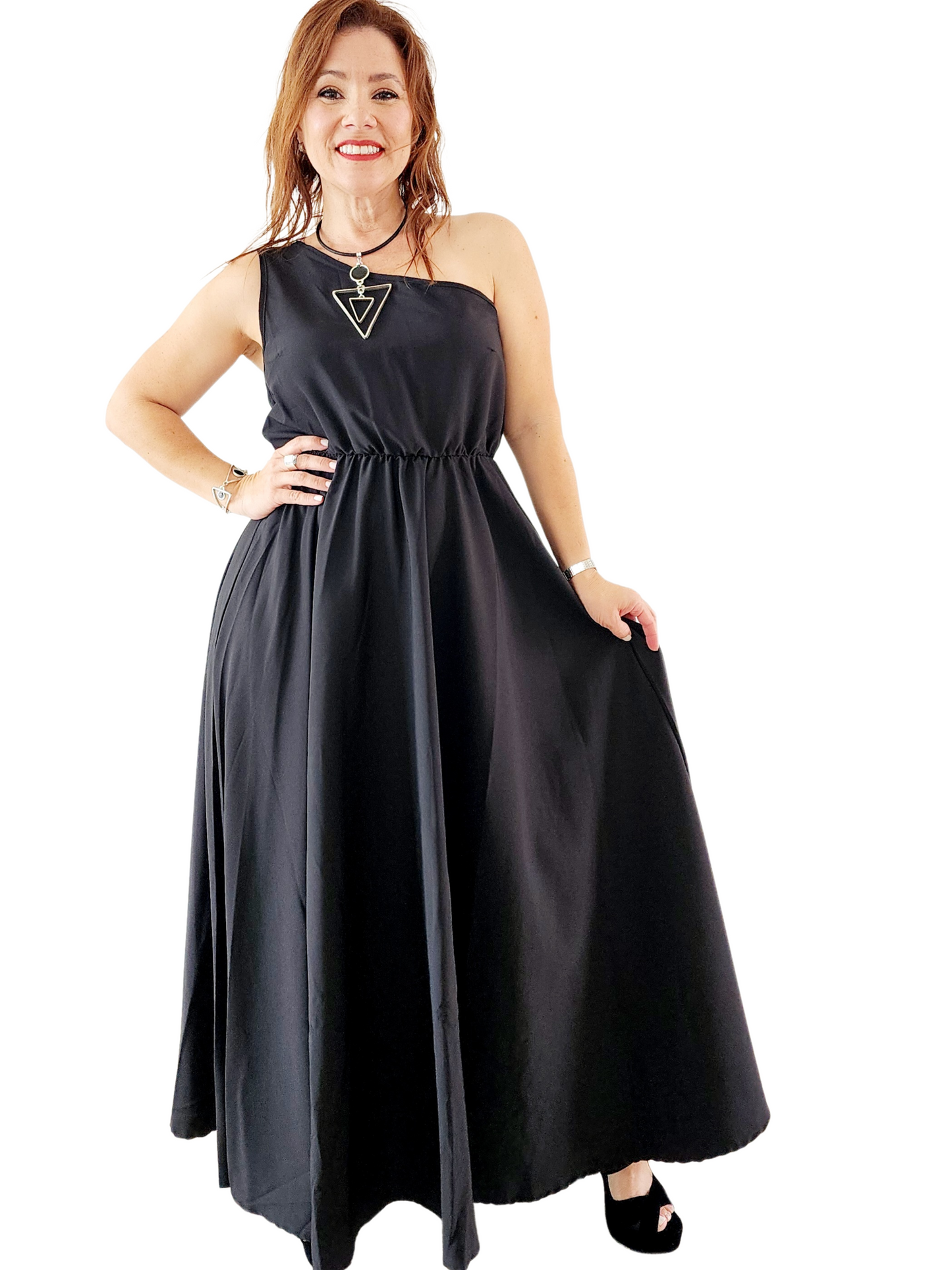 Traje Largo One Shoulder Negro - Elegancia y Comodidad ✨