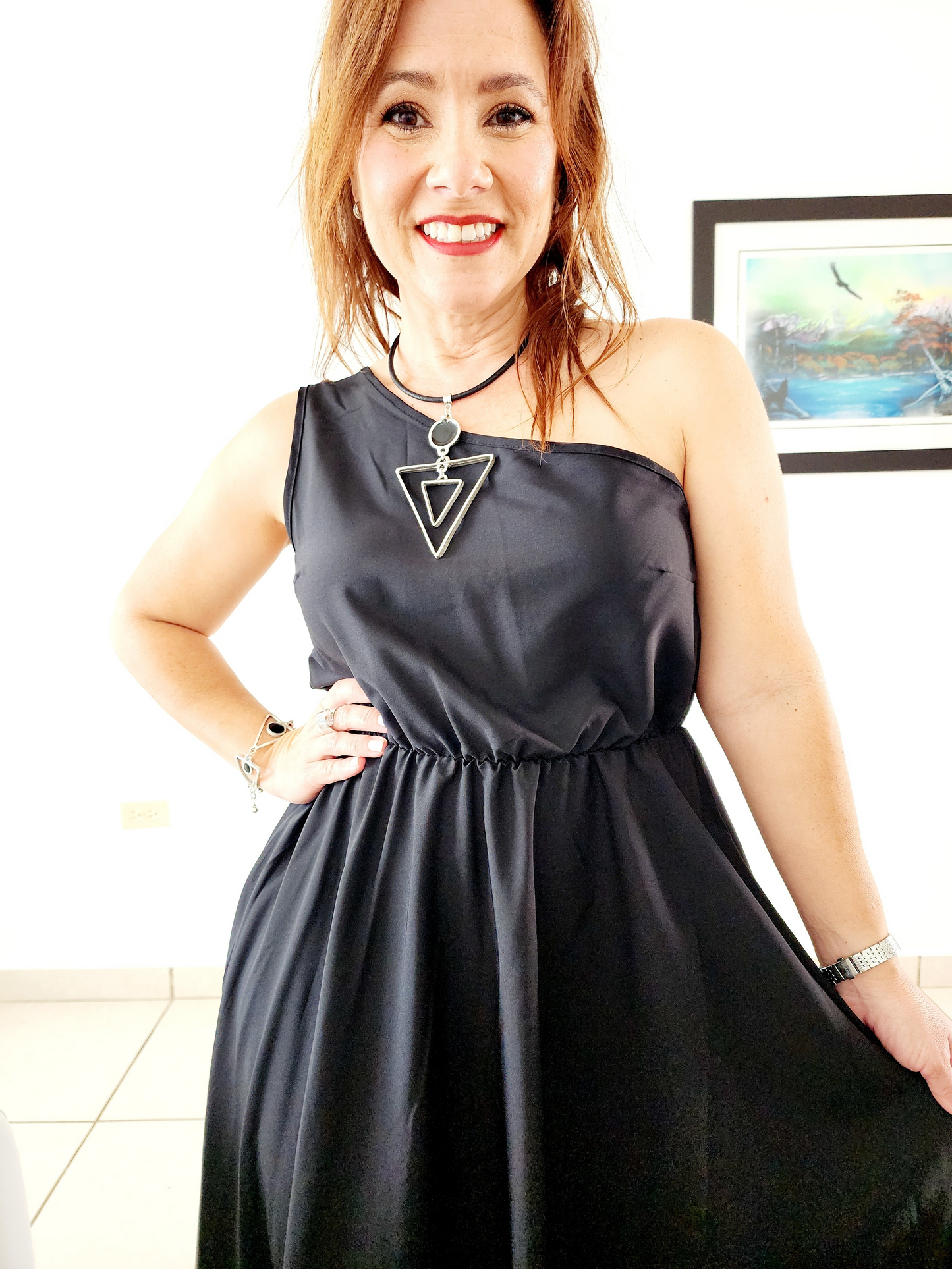 Traje Largo One Shoulder Negro - Elegancia y Comodidad ✨
