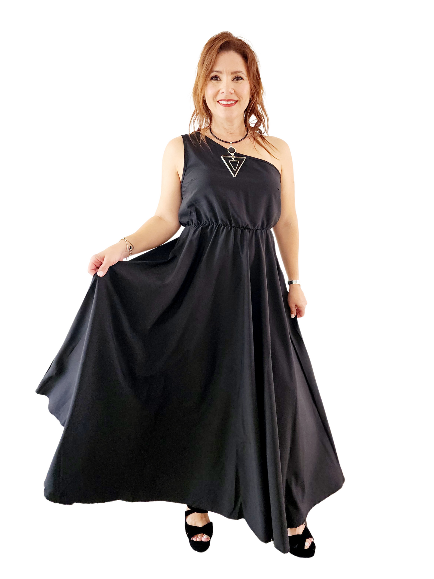 Traje Largo One Shoulder Negro - Elegancia y Comodidad ✨