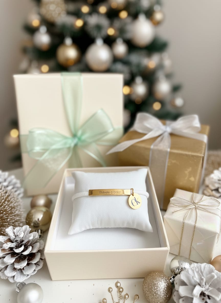 Pulsera Atrévete a Brillar – Blanca con Dorado ✨