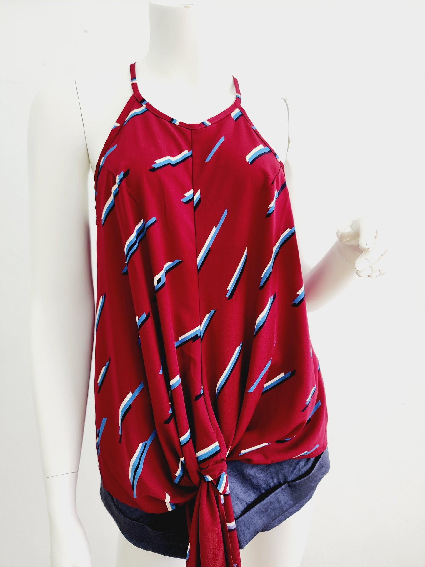 Burgundy & Blue Top