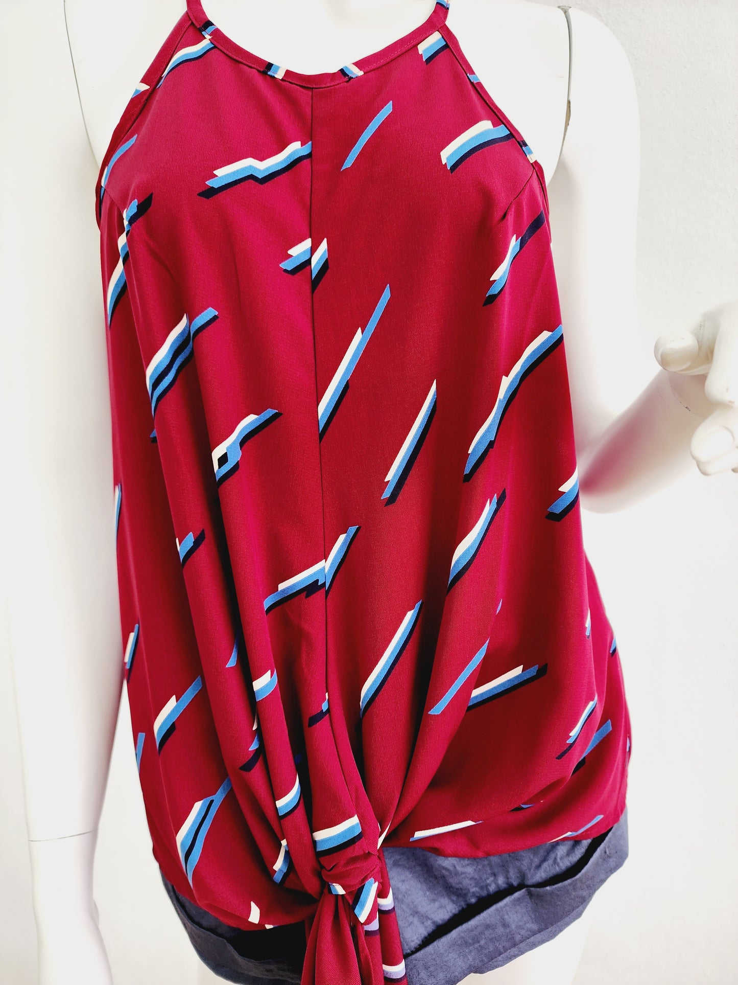 Burgundy & Blue Top