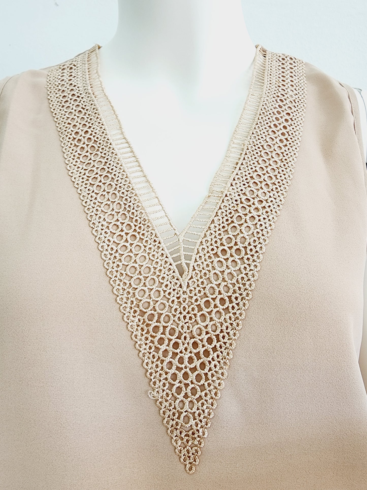 Cream V-neck top
