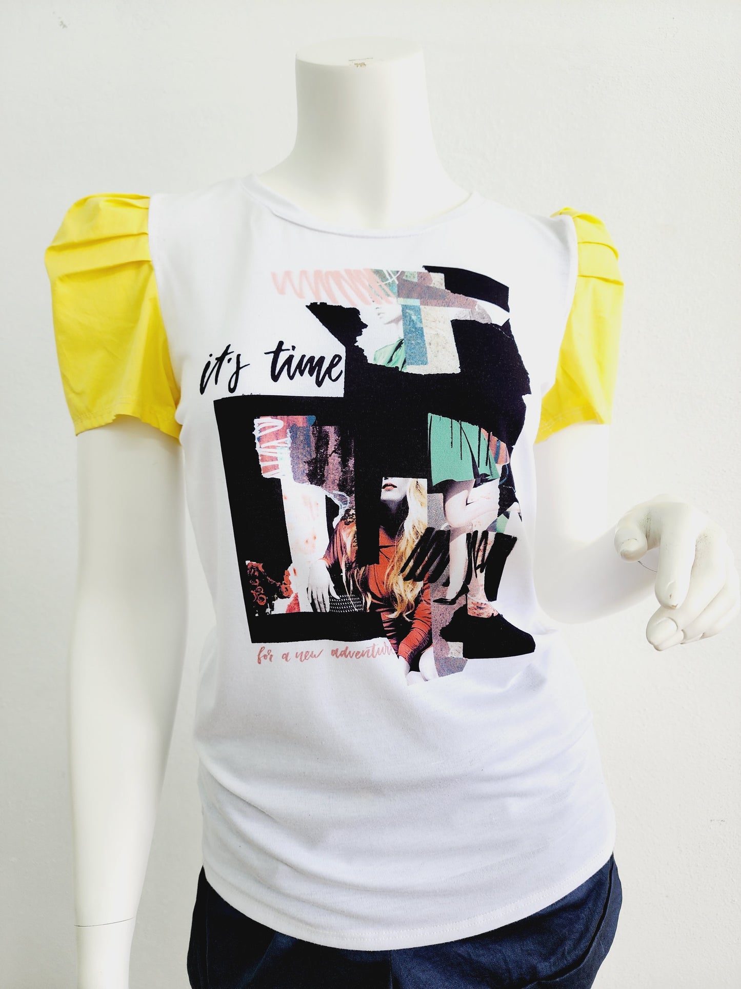 Yellow sleeved top