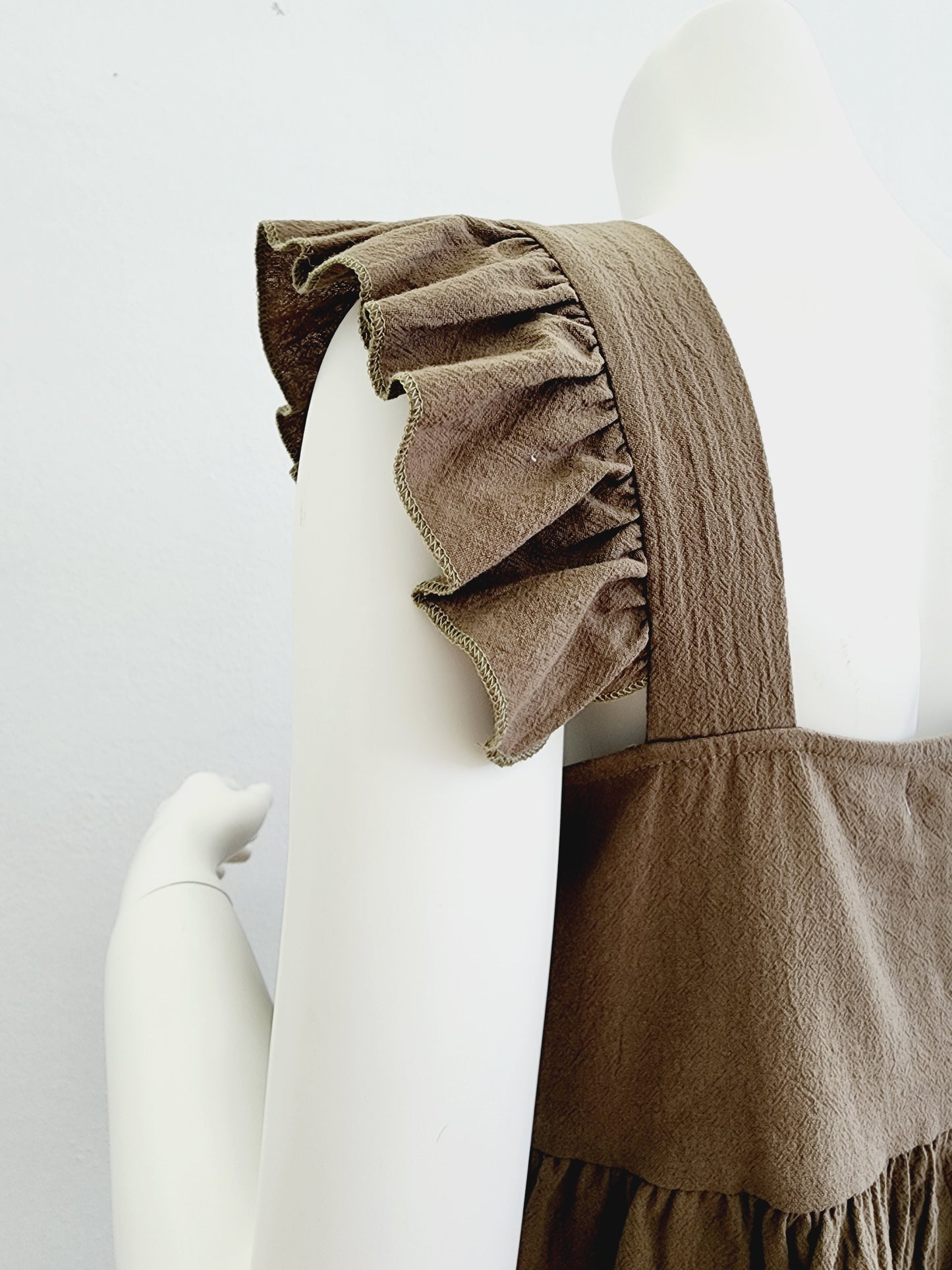 Olive wide angled square cut top