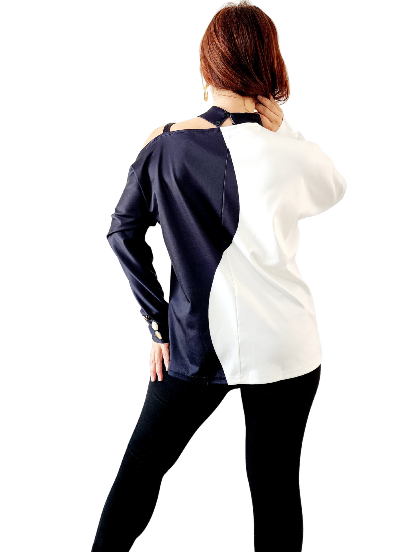 Dualidad Divina – Blusa Blanco & Negro 🖤🤍
