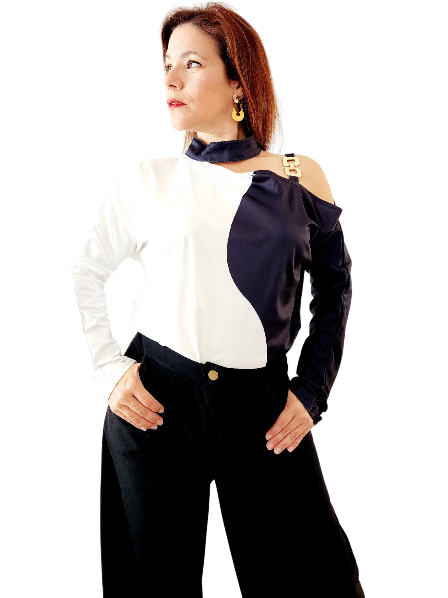 Dualidad Divina – Blusa Blanco & Negro 🖤🤍