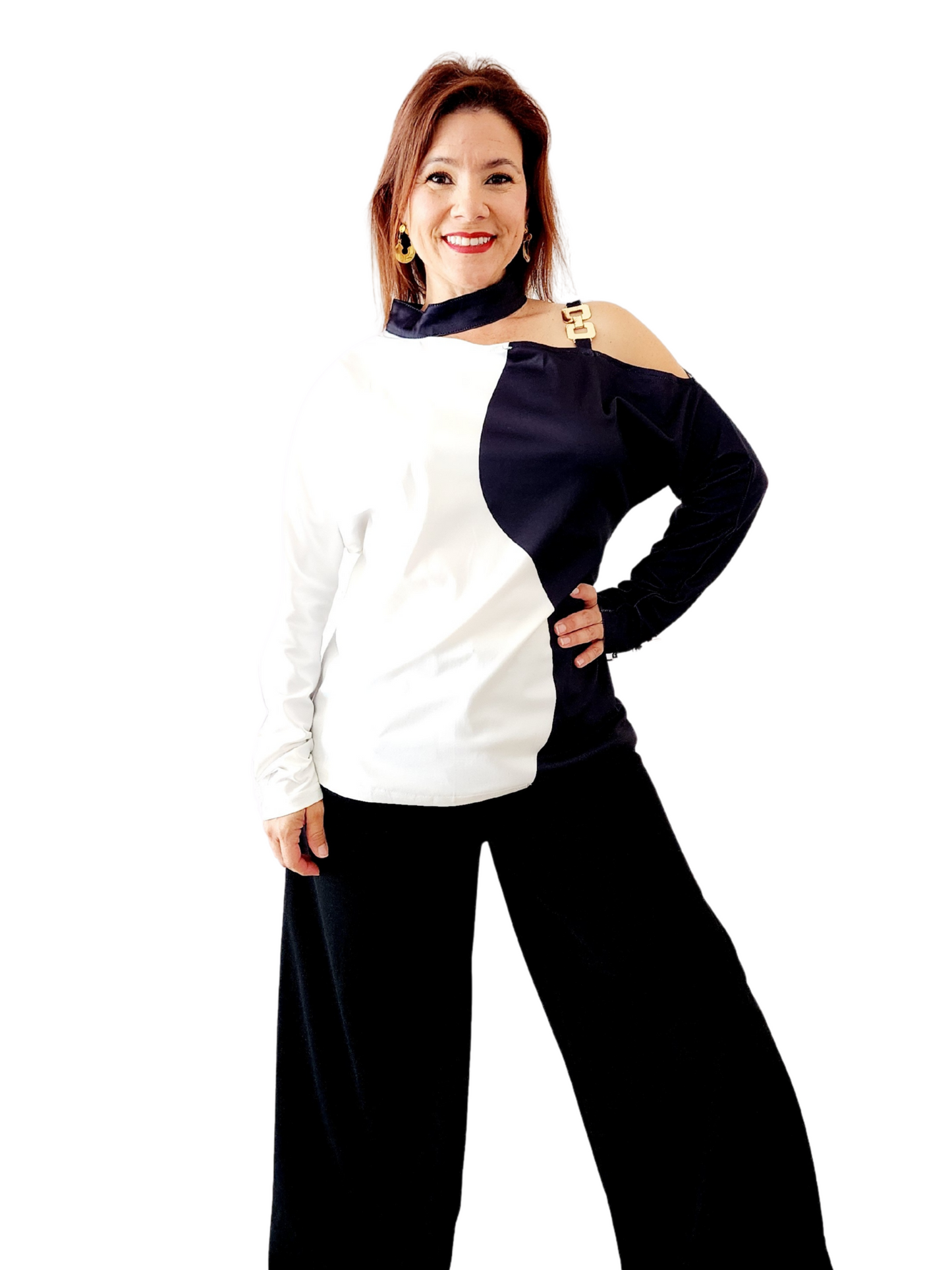 Dualidad Divina – Blusa Blanco & Negro 🖤🤍
