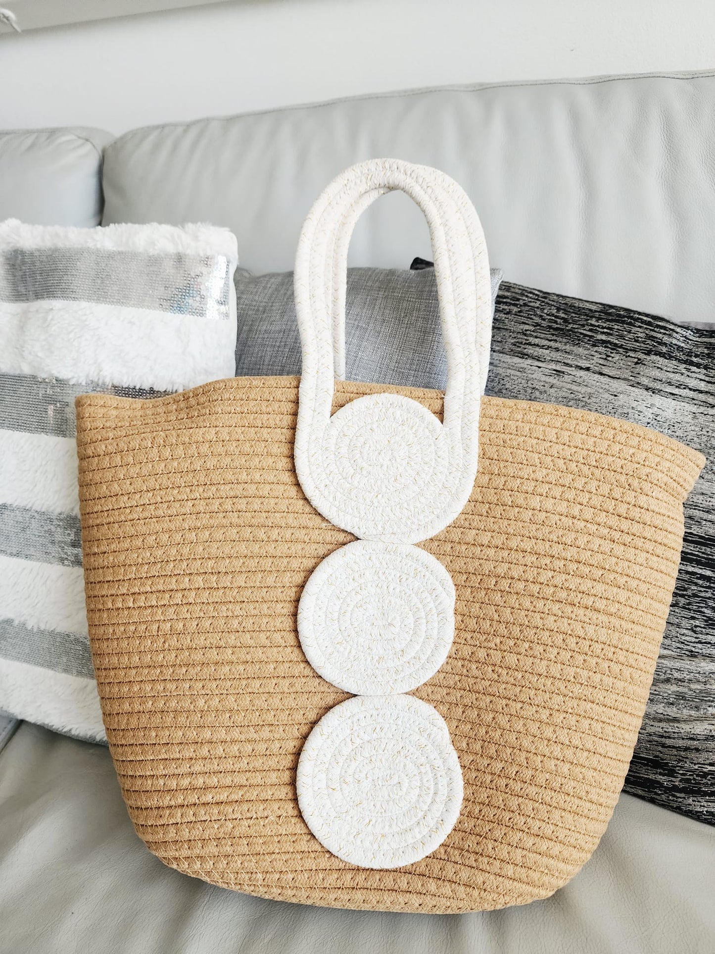 Cartera de Paja Círculos – Edición Limitada