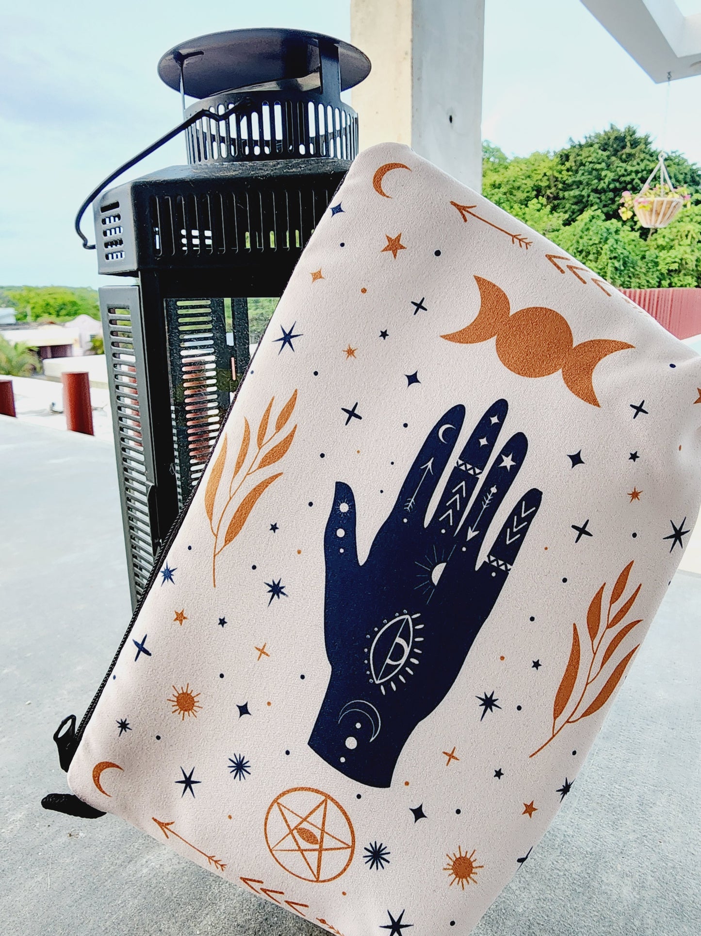 Gypsy hand printed soft cosmetic pouch