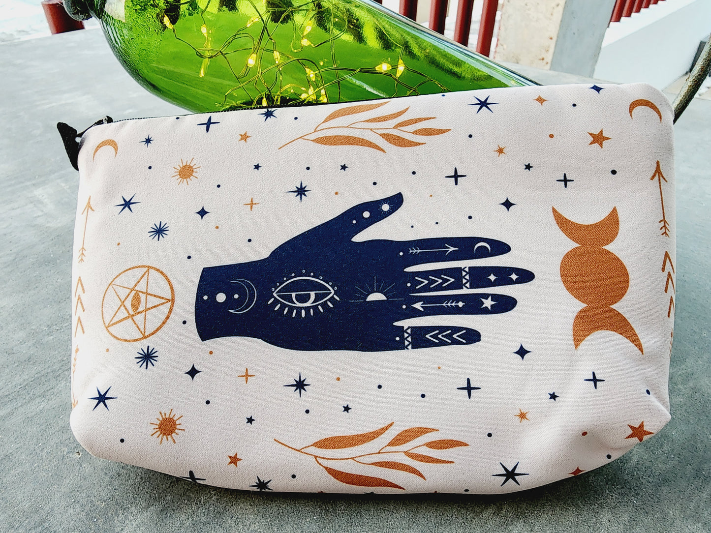 Gypsy hand printed soft cosmetic pouch