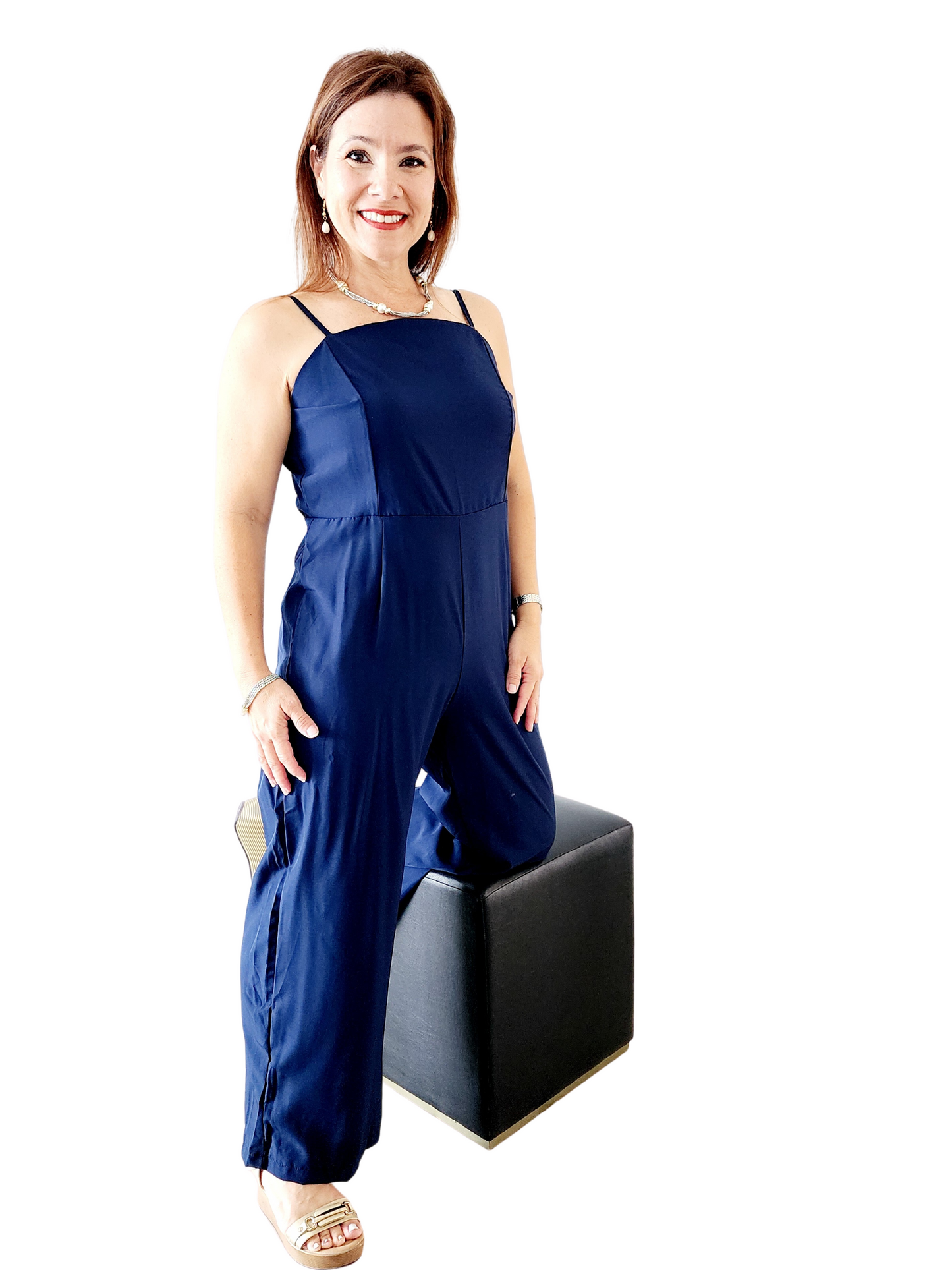 Jumpsuit Azul Marino de Manguillos - Comodidad y Estilo 💙
