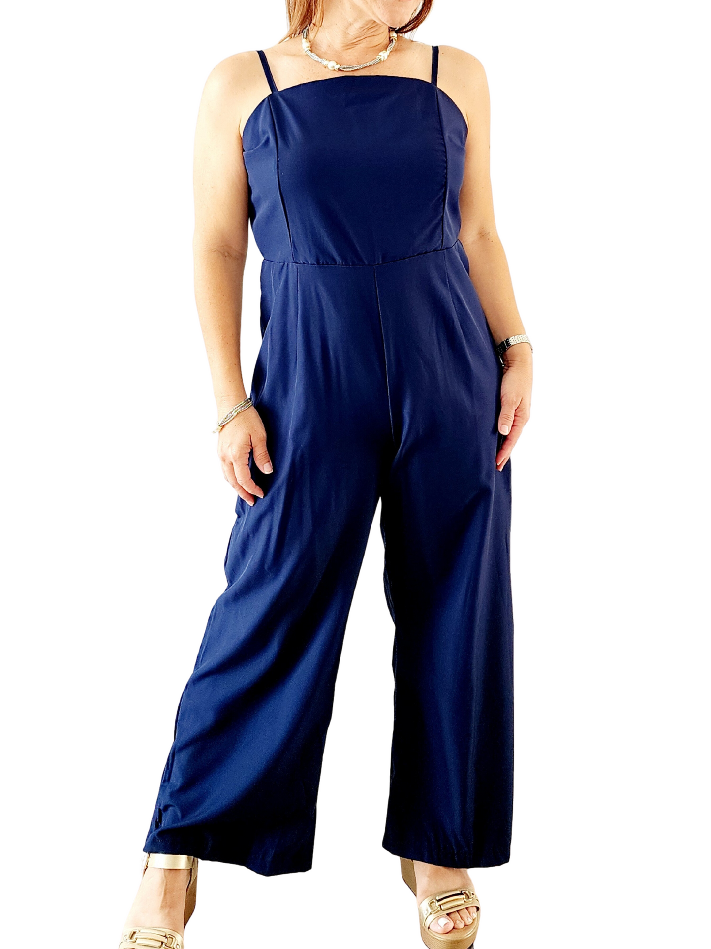 Jumpsuit Azul Marino de Manguillos - Comodidad y Estilo 💙