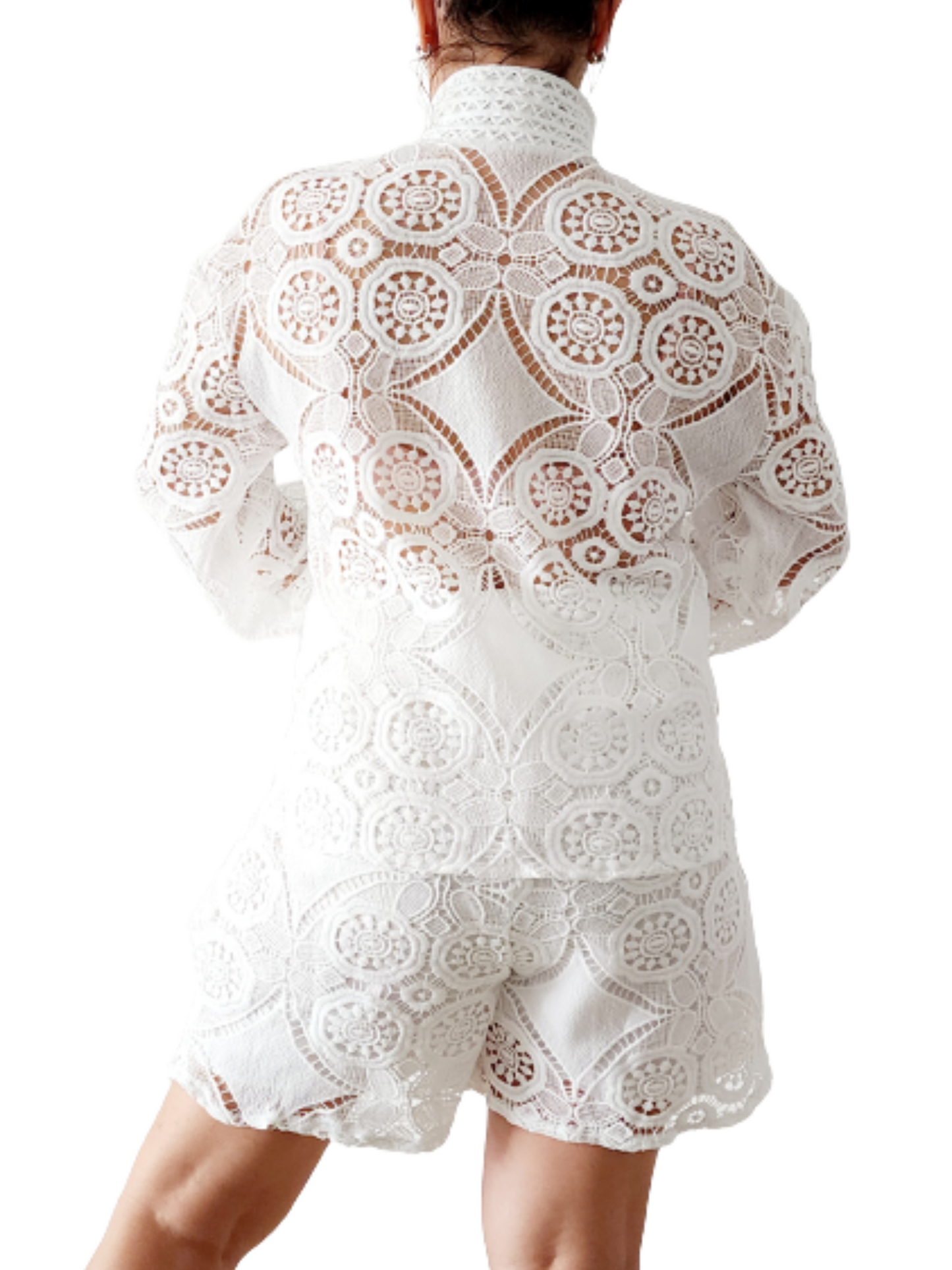 Lace Long Sleeve blouse & shorts