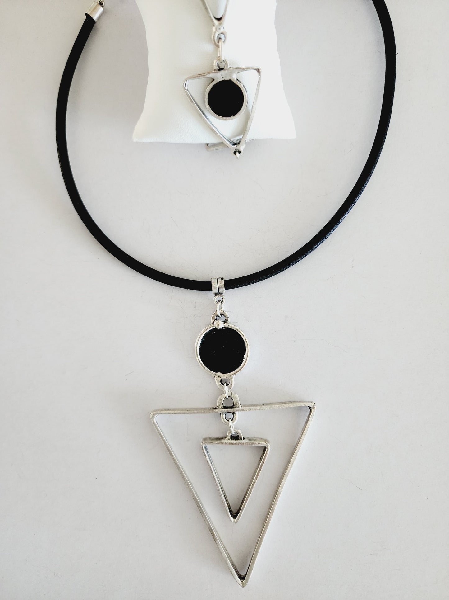Turkish necklace and double triangle bracelet Set