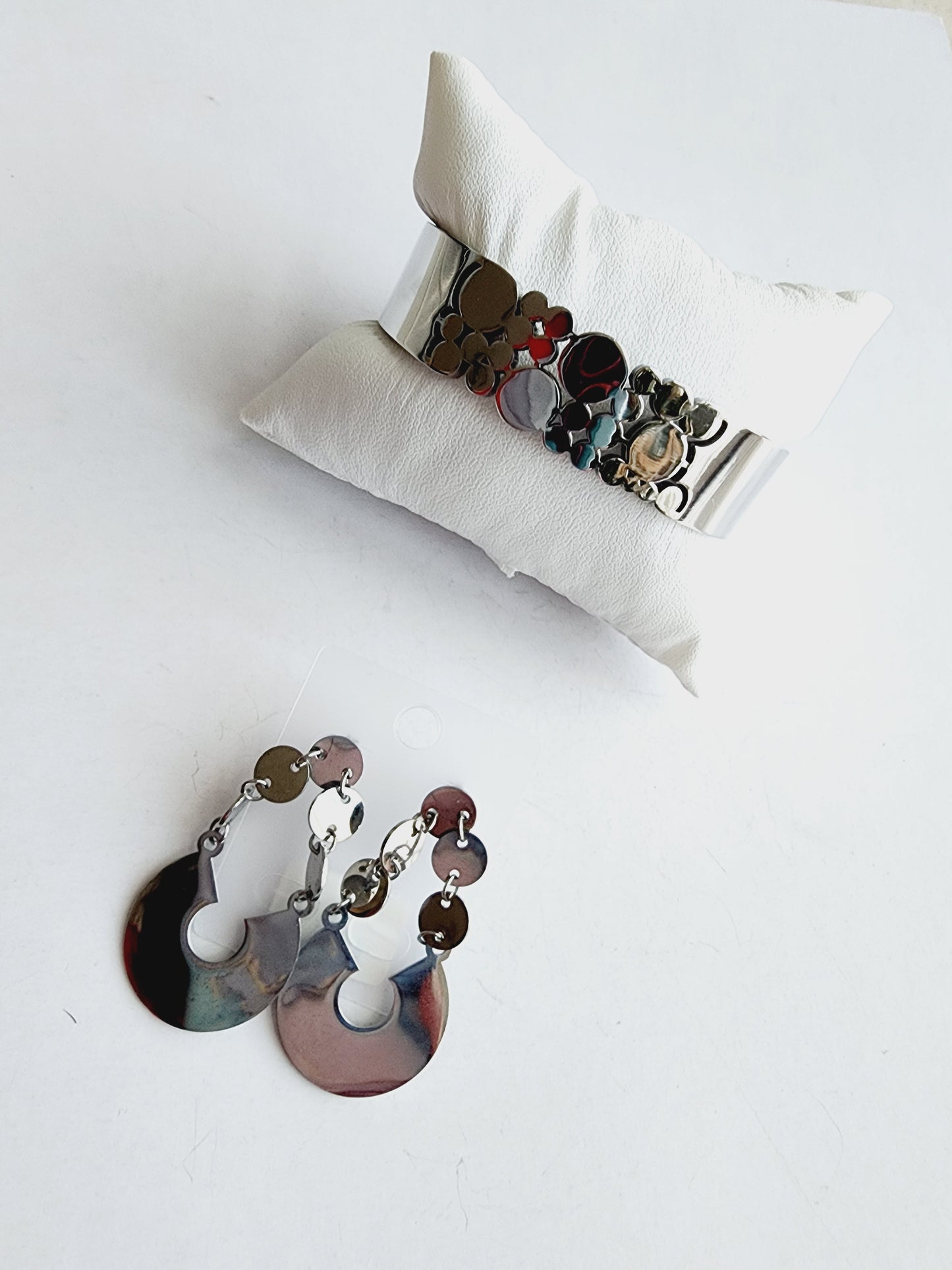 Circle Design Bracelet and Earrings Set
