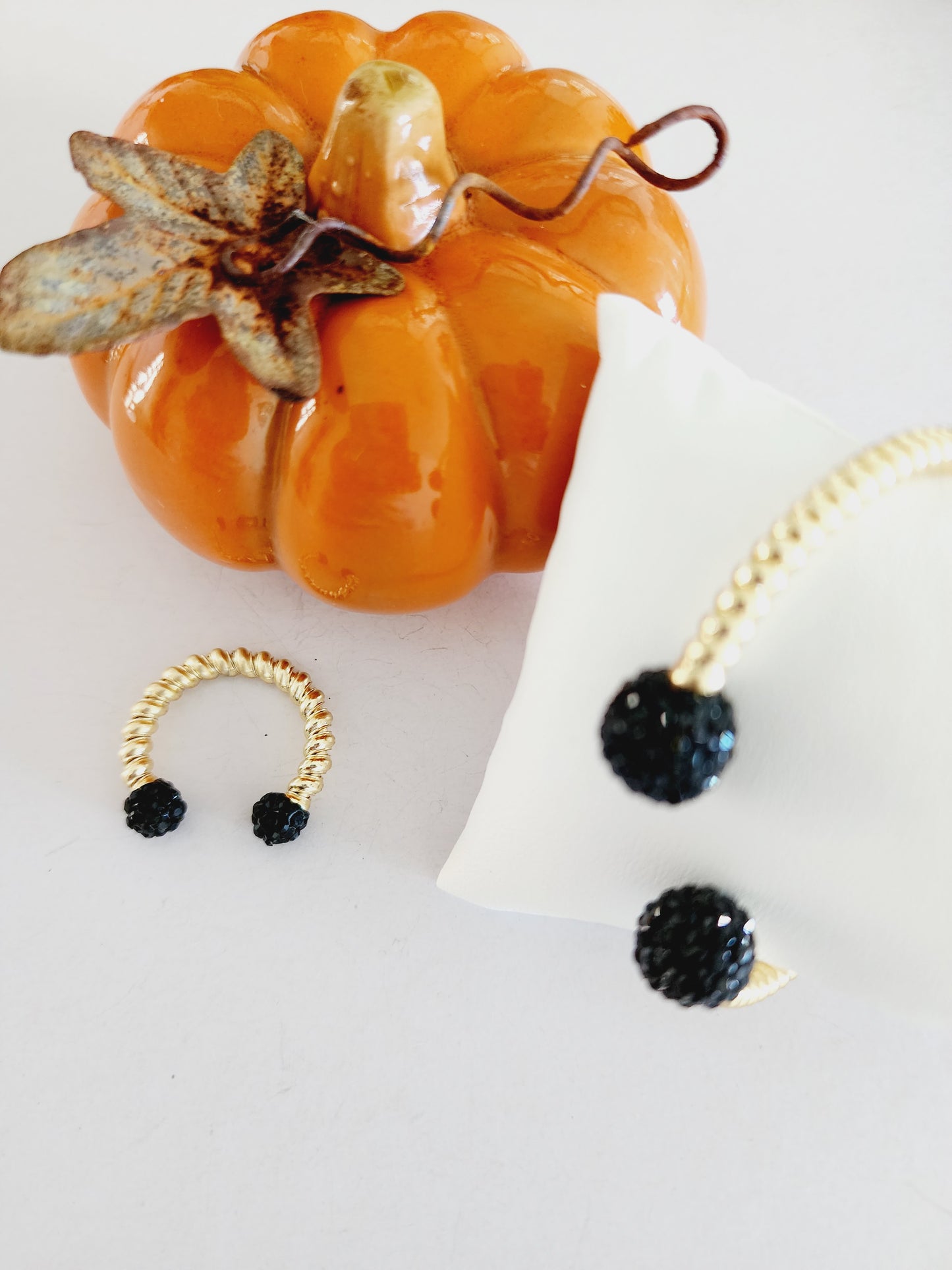 Golden Turkish line bracelet and ring set