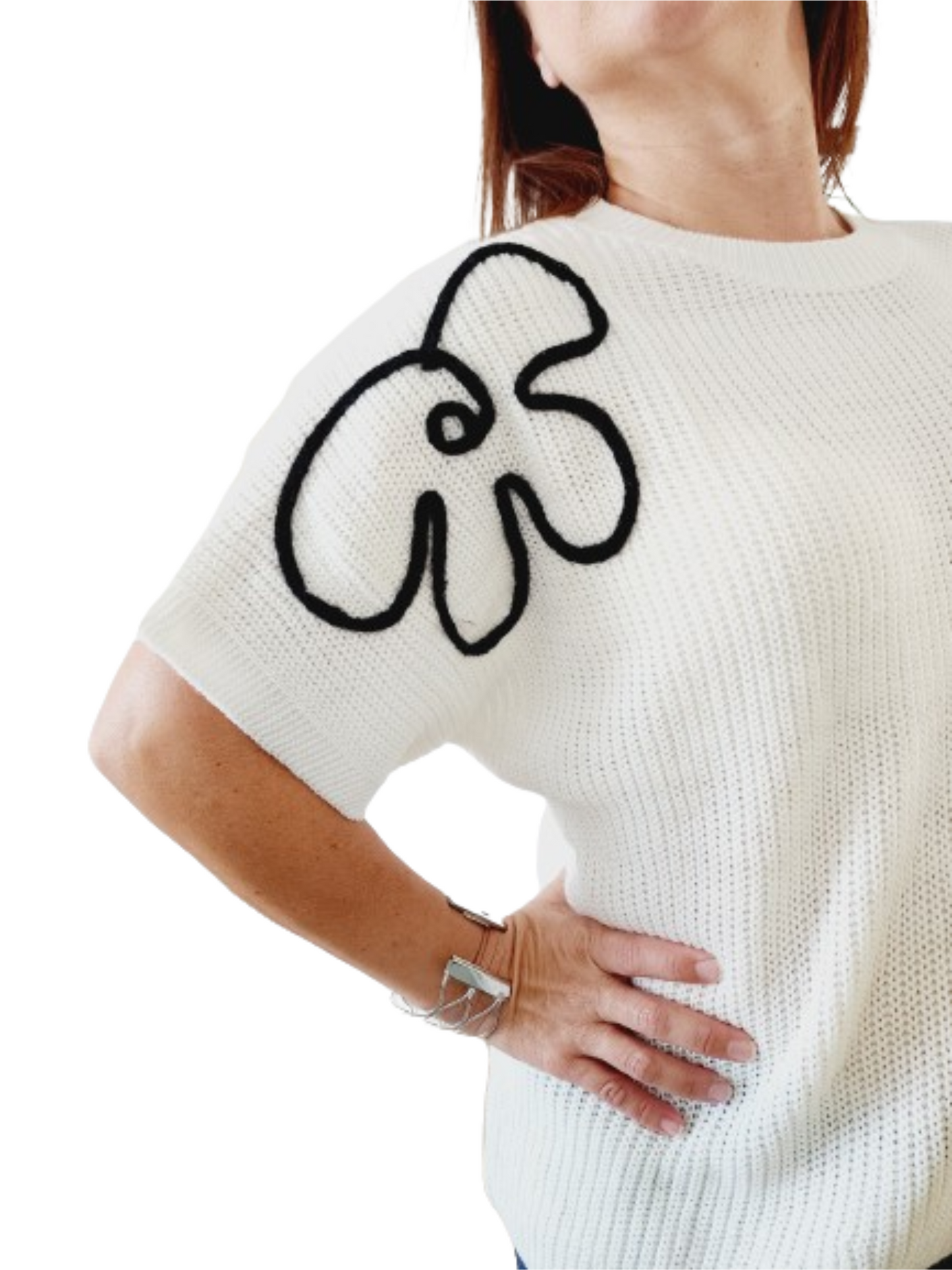 Sweater with flower