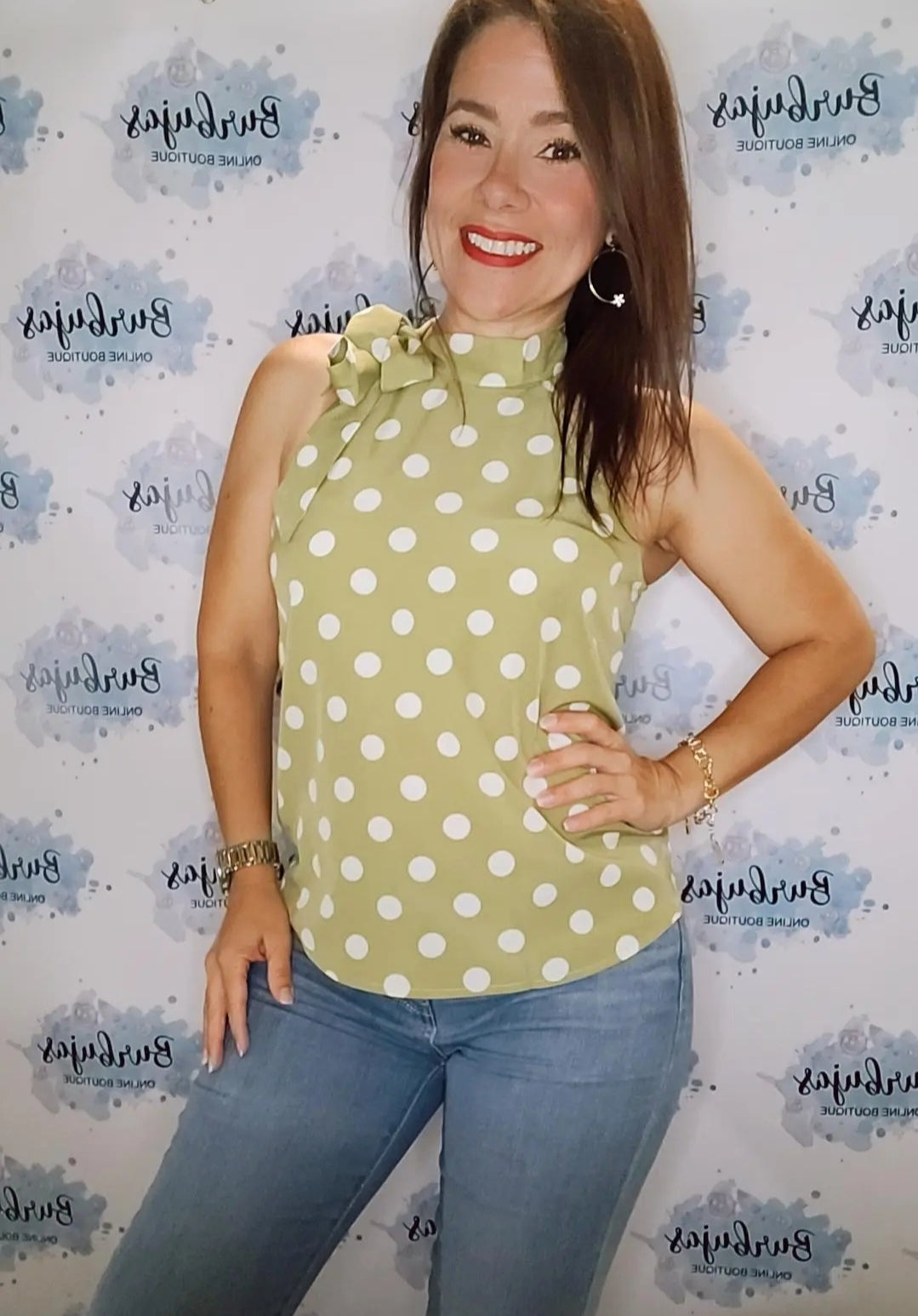 Caqui dots white top (only one)