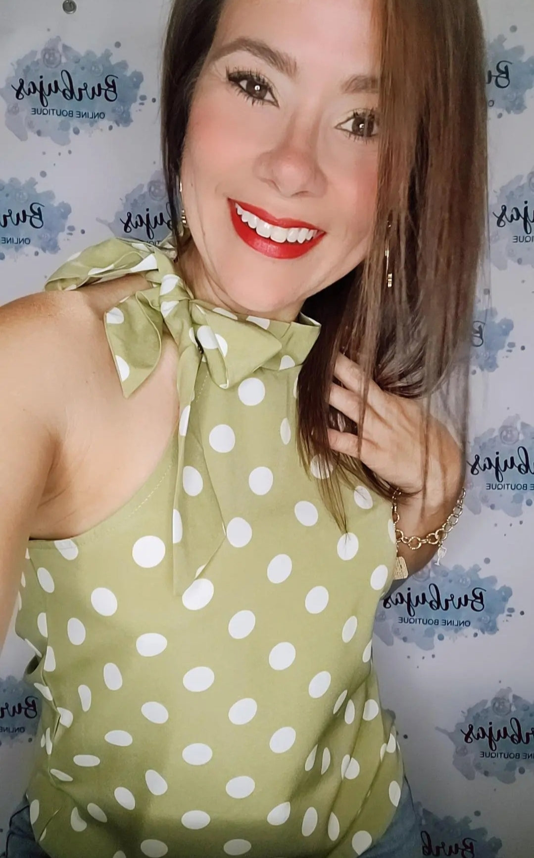 Caqui dots white top (only one)