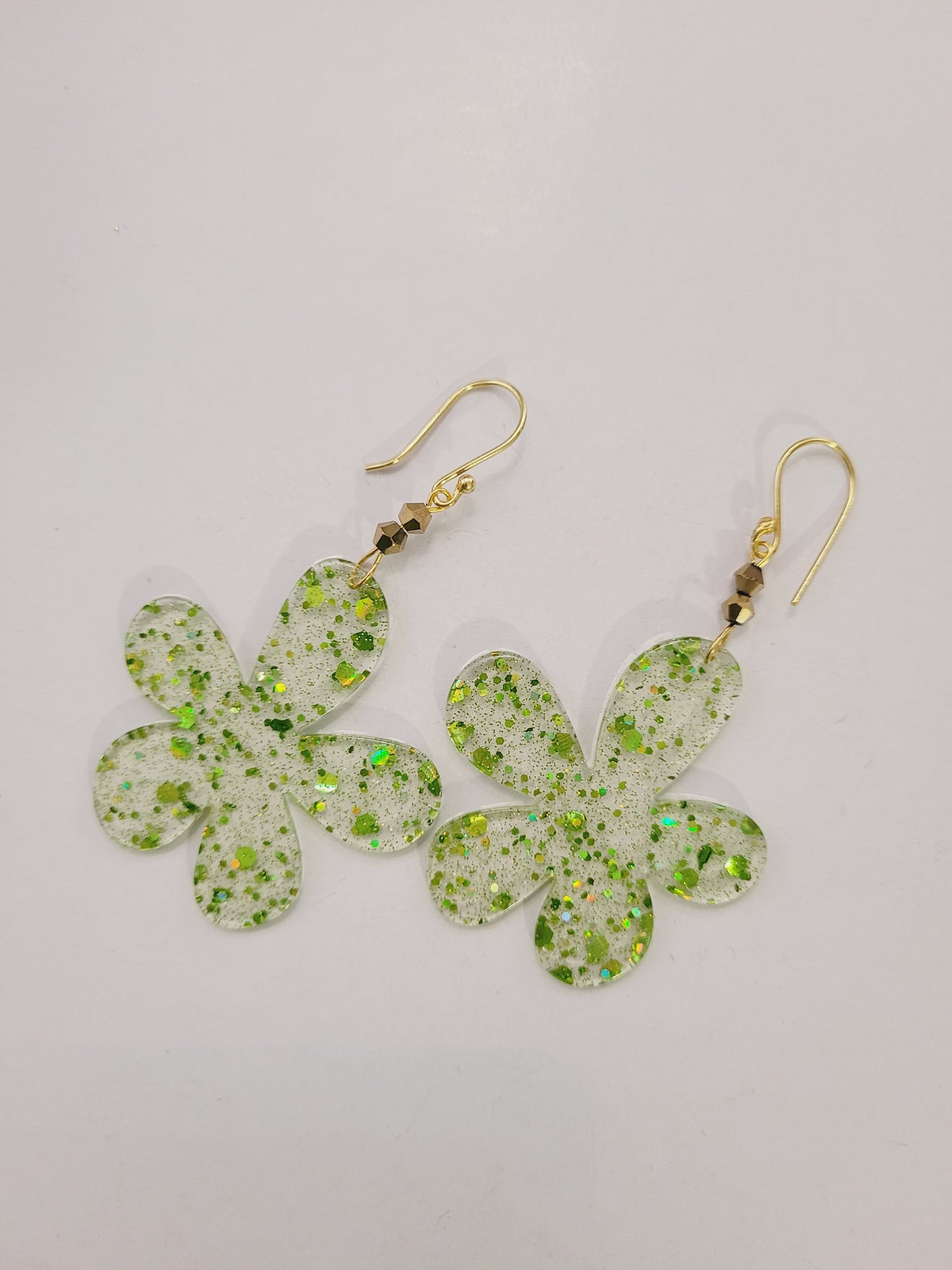 Frost flower resin earring