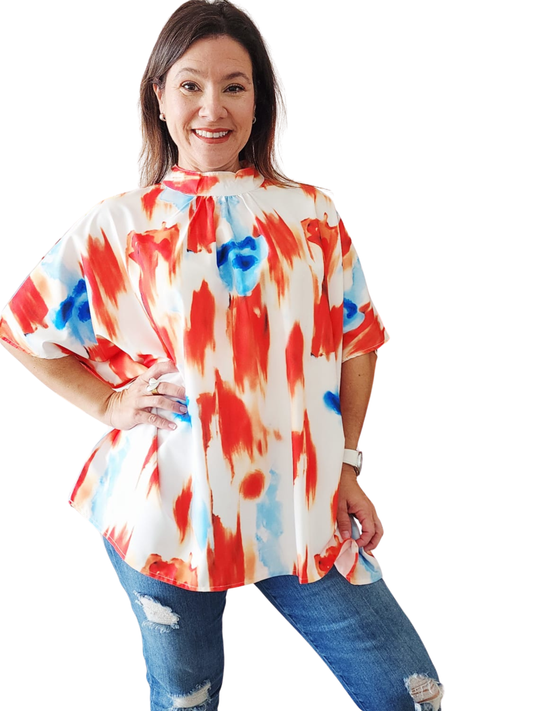 Blusa Multicolor Vibrante - Cuello Alto