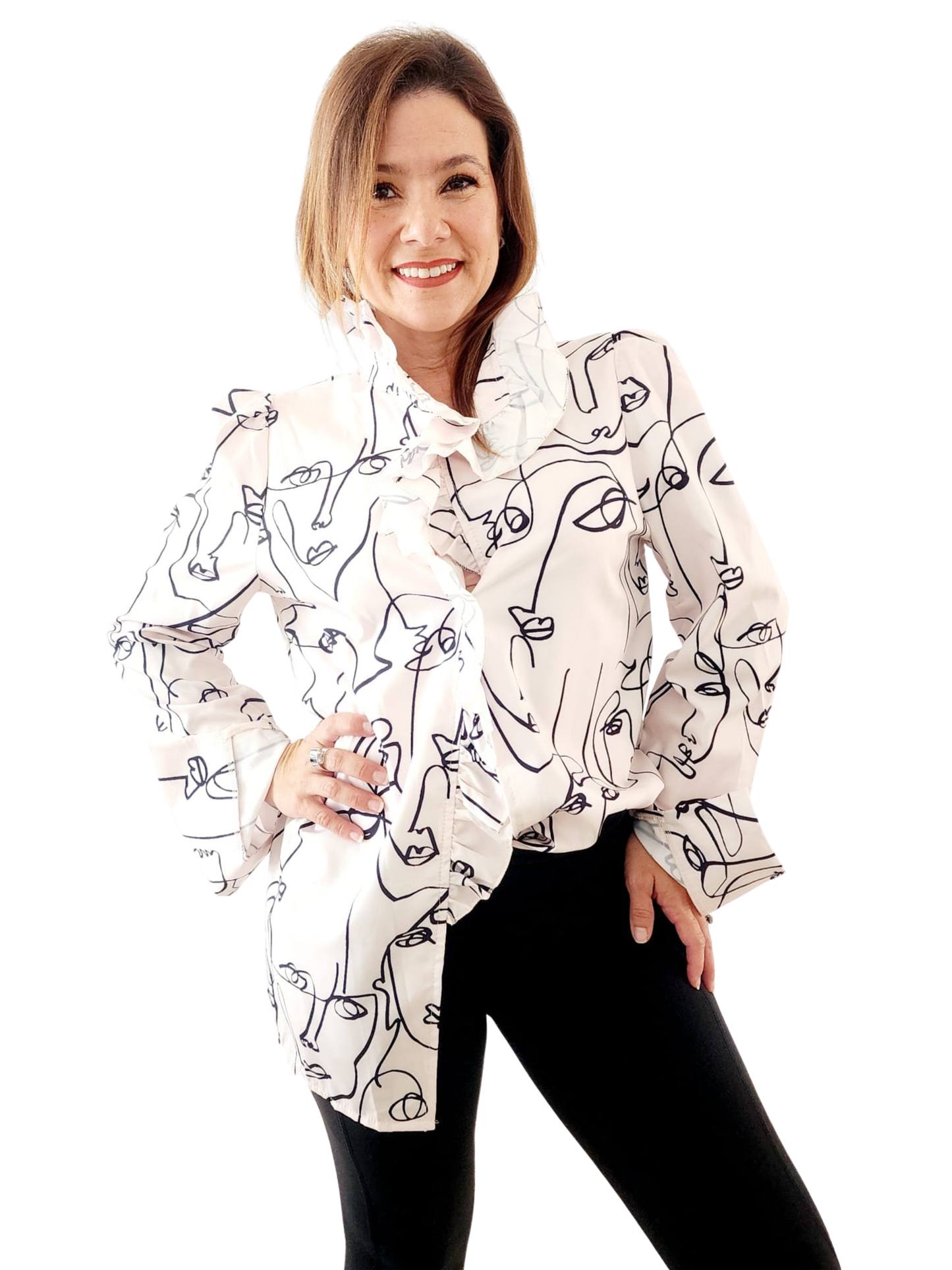 BLUSA ARTLINE FACES | EDICIÓN DE TALLER 🖤✨