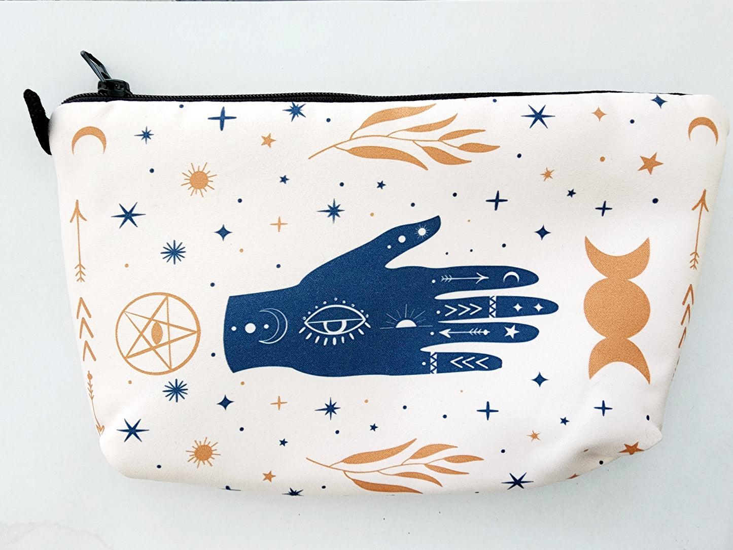 Gypsy hand printed soft cosmetic pouch