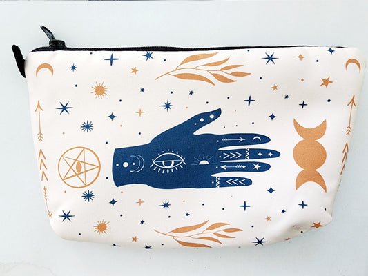 Gypsy hand printed soft cosmetic pouch