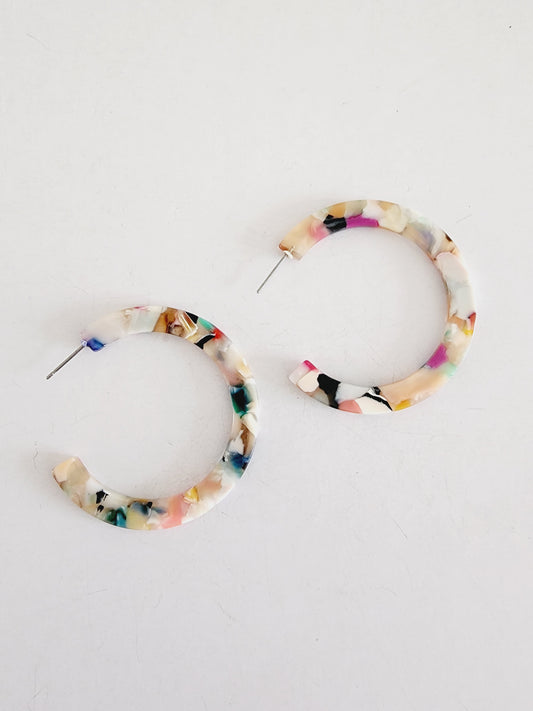 Open circle Earrings in Resin