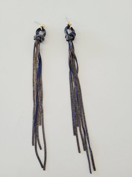 Long fringe earring