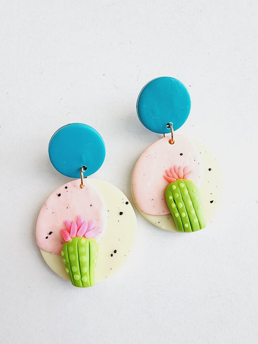 Polymer cactus earring