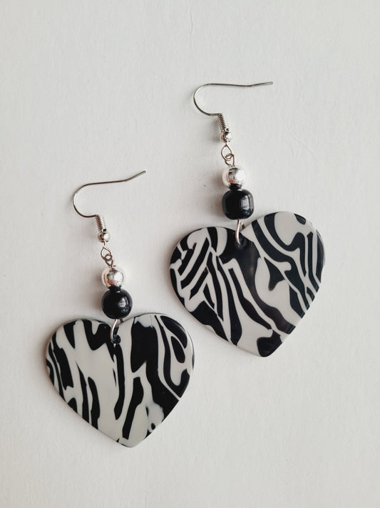 Animal Print Heart Earring