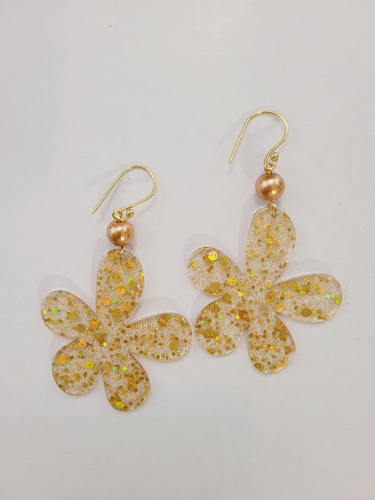 Frost flower resin earring