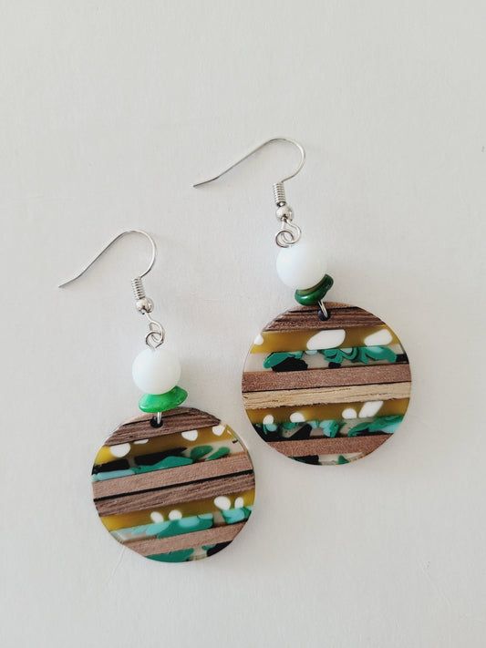 Bambú and acrylic earrings
