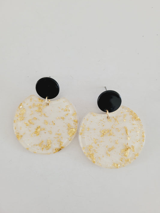 Cream cheese resin earring